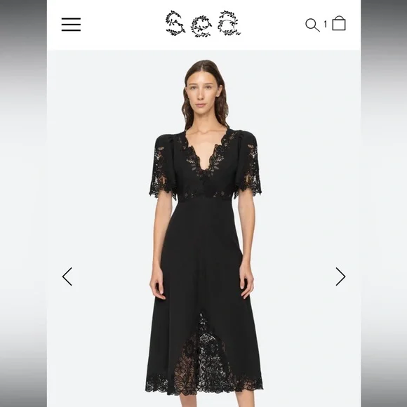 NWT Sea NY black Marcella Dress size 14 - Picture 2 of 7